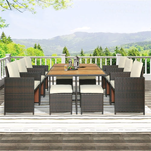 10-Person Wicker Patio Dining Set