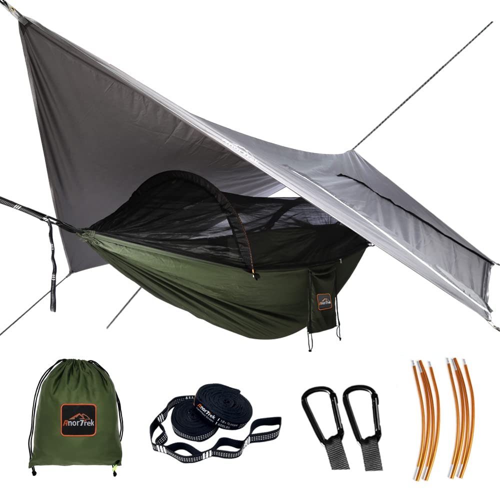 Camping Hammock with Mosquito Net & Rain Fly