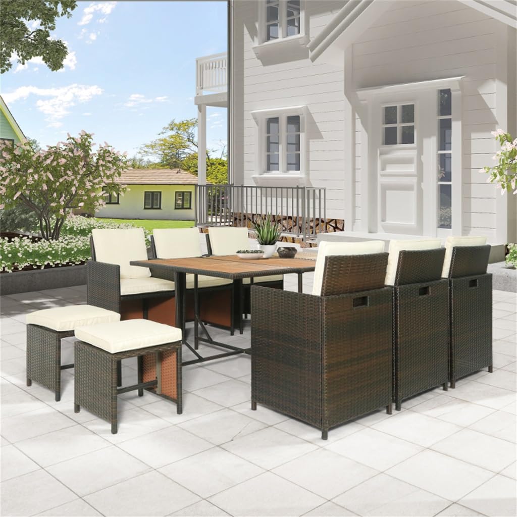 10-Person Wicker Patio Dining Set