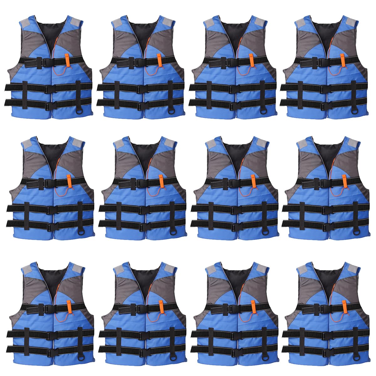 Adult High-Buoyancy Life Jackets – 12 Pack