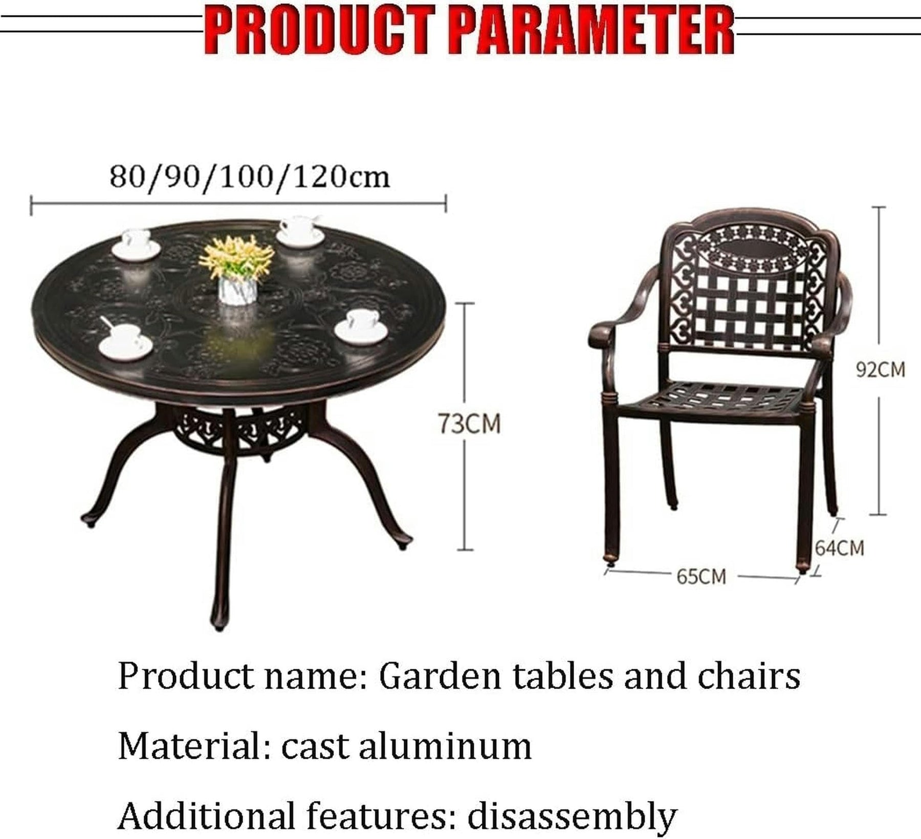 6-Person Cast Aluminum Patio Dining Set