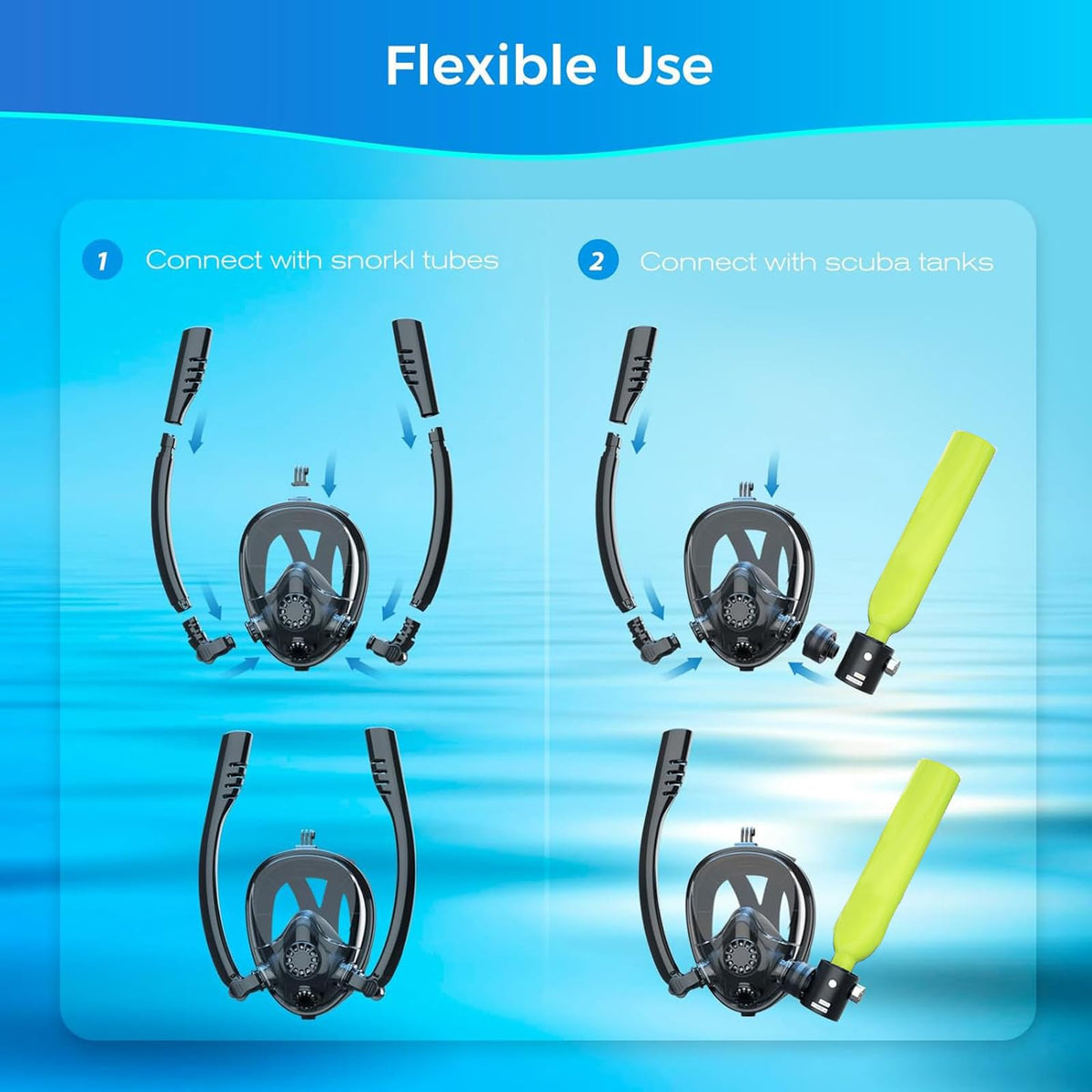 0.7L Mini Scuba Tank & Snorkel Mask Set