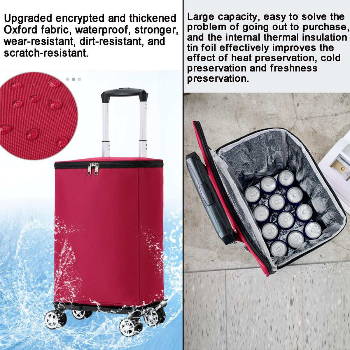 36-Can Rolling Cooler Bag