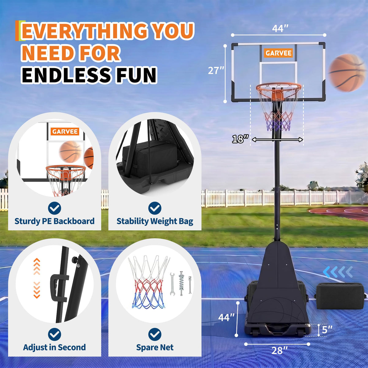 Adjustable Portable Basketball Hoop