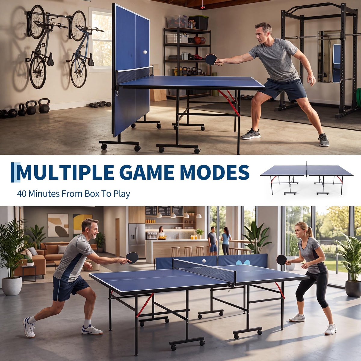 Folding Mobile Ping Pong Table