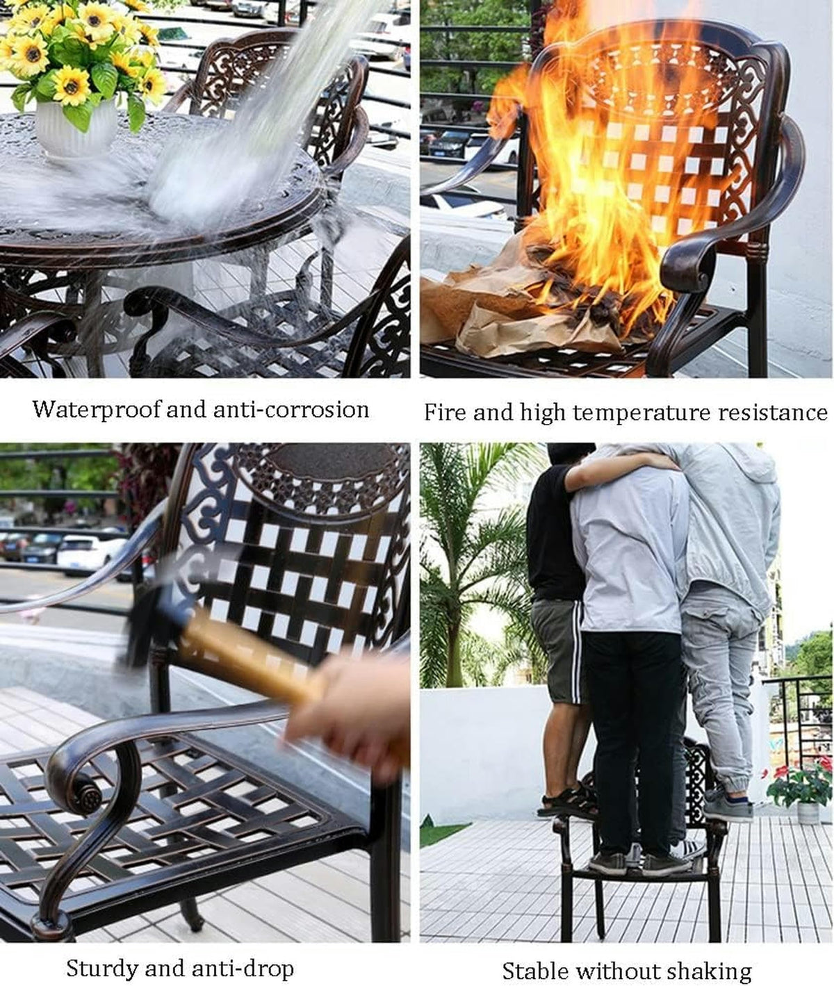 6-Person Cast Aluminum Patio Dining Set