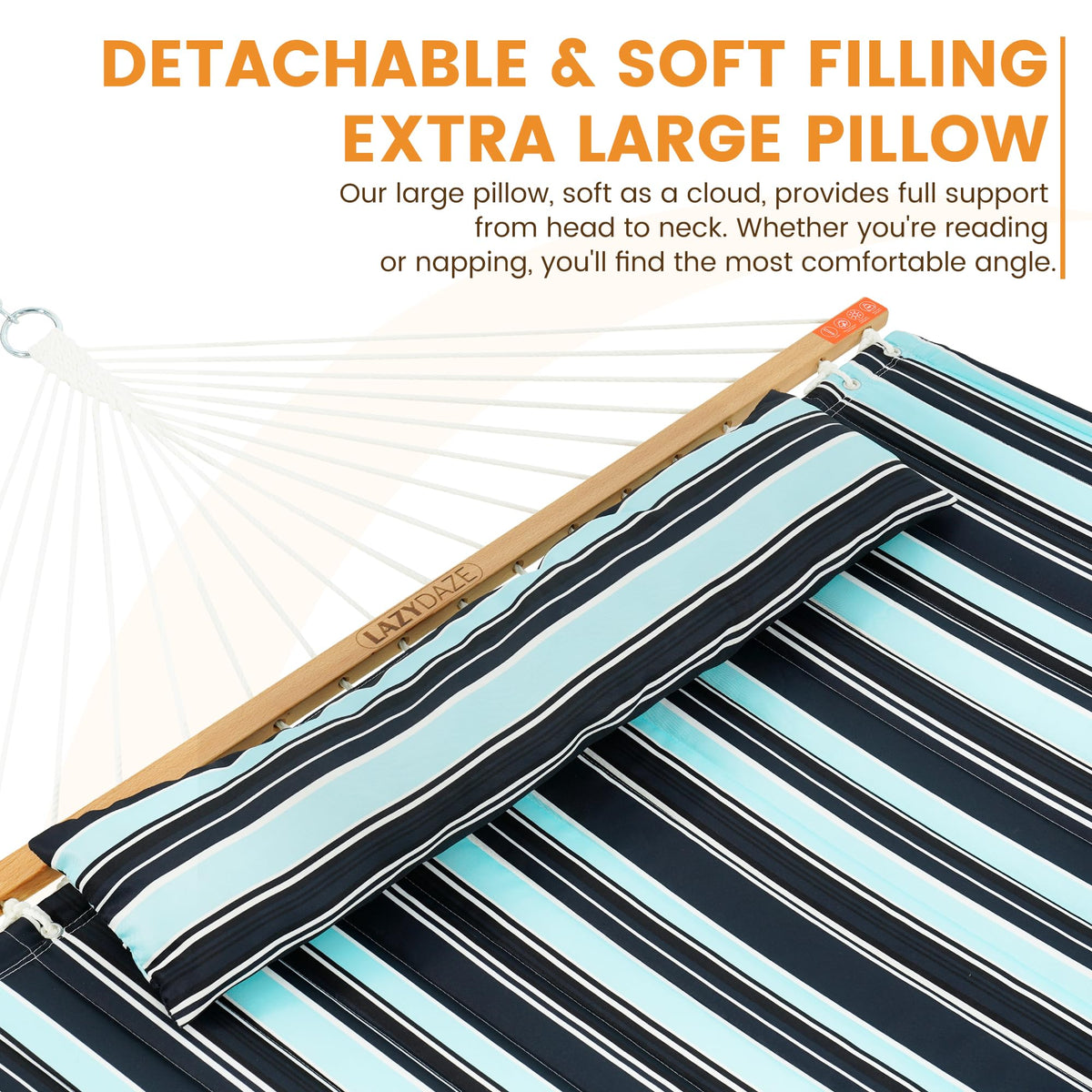 Lazy Daze Double Hammock with Pillow for Outside