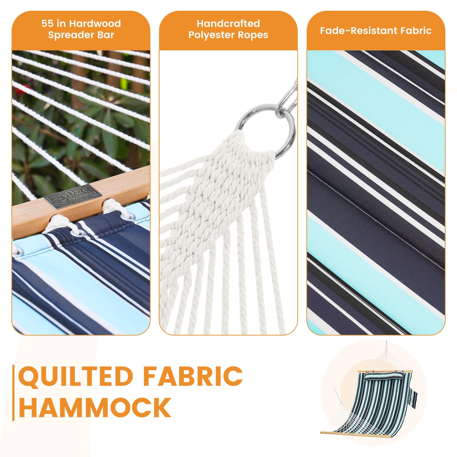 Lazy Daze Double Hammock with Pillow for Outside
