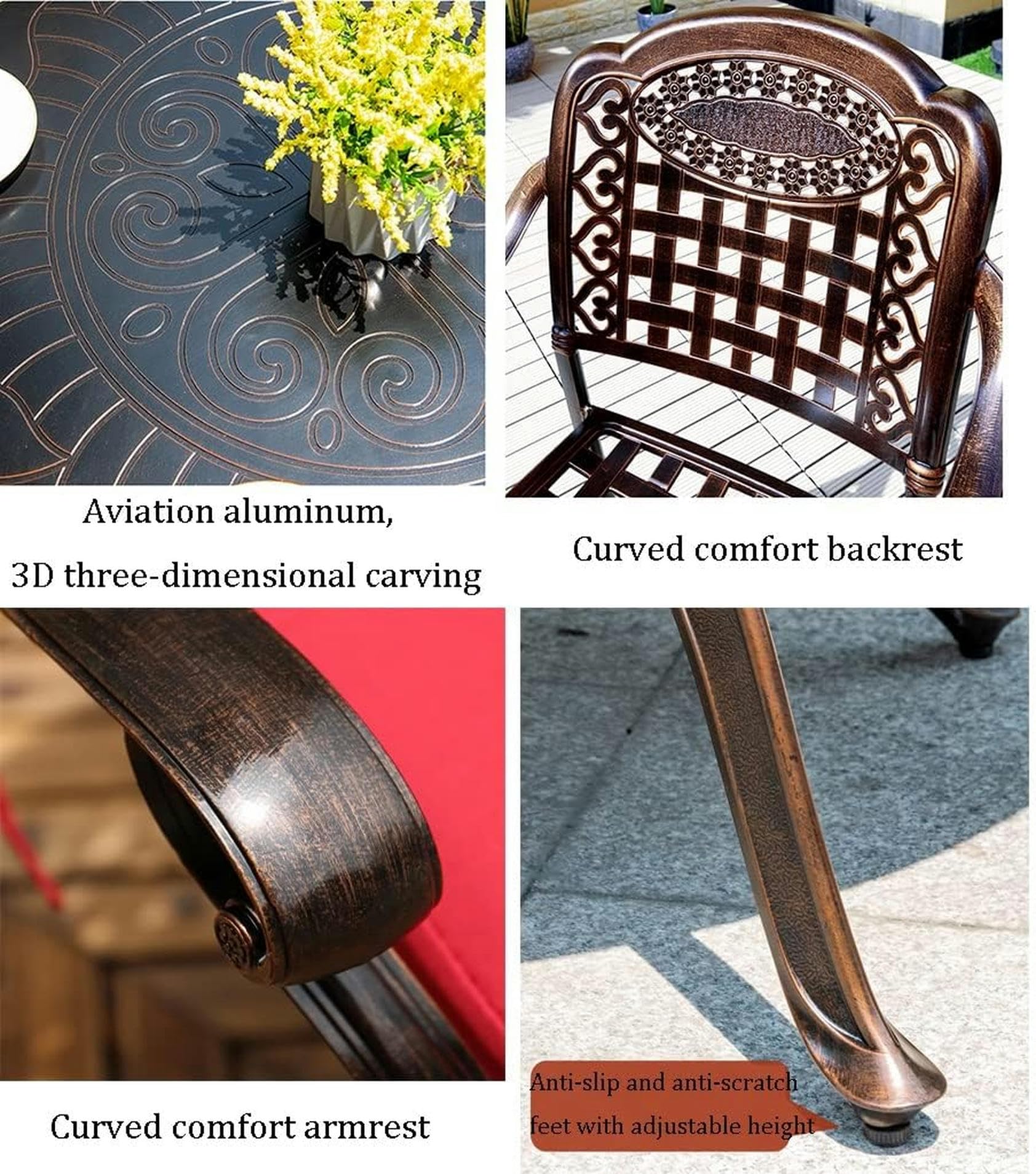 6-Person Cast Aluminum Patio Dining Set