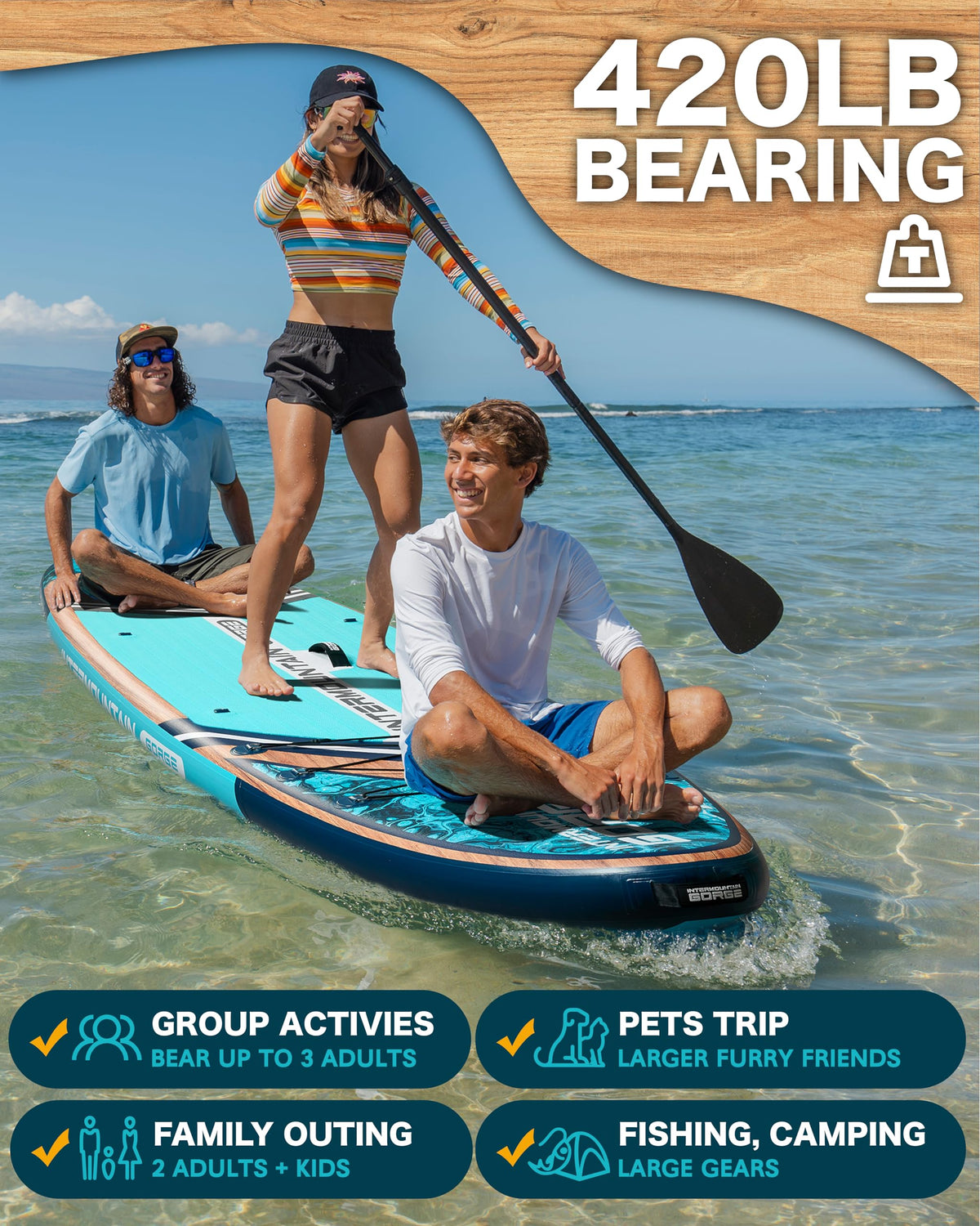 11' Ultra-Wide Inflatable Paddle Board